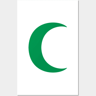 half moon (green) Posters and Art